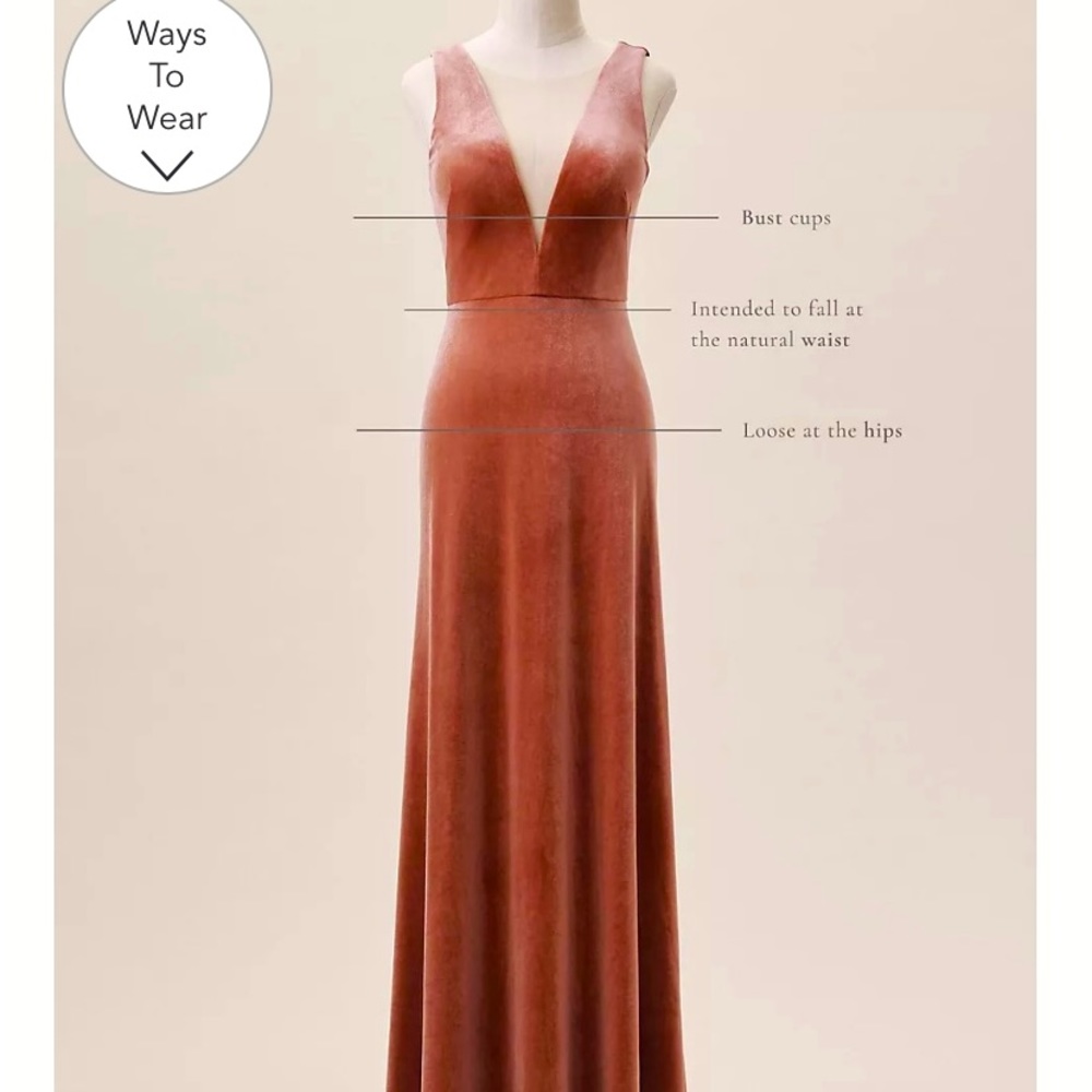 Jenny Yoo Rust Velvet V-Neck Bridesmaid Dress